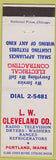Matchbook Cover - LW Cleveland Radio Tv Appliances Portland ME