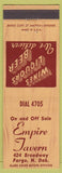 Matchbook Cover - Empire Tavern Fargo ND
