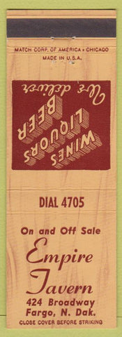 Matchbook Cover - Empire Tavern Fargo ND
