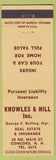 Matchbook Cover - Knowles & Hill Real Estate Insurance Concord NH