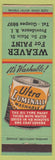 Matchbook Cover - Weaver Paints Providence RI Ultra Luminall