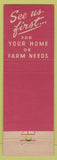 Matchbook Cover - IRHA Hardware Post & Post Knightstown IN