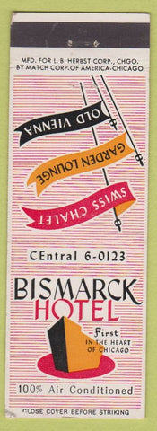 Matchbook Cover - Bismarck Hotel Chicago IL