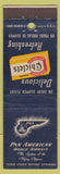 Matchbook Cover - Pan American Airlines Am Chiclets gum