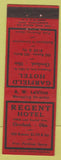 Matchbook Cover - Regent Hotel Cleveland OH
