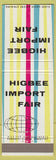 Matchbook Cover - Higbee Import Fair Cleveland OH