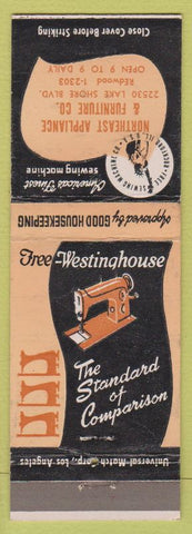Matchbook Cover - Westinghouse Sewing Machine