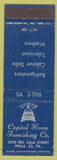 Matchbook Cover - Capitol Home Furnishing Furniture appliances Philadelphia PA