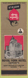 Matchbook Cover - Royal York Hotel Toronto ON