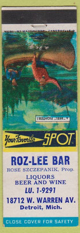 Matchbook Cover - Roz Lee Bar Detroit MI