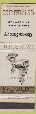 Matchbook Cover - Evinrude boat motors Clarence Stanbury Bath NY WEAR