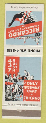 Matchbook Cover - Riccardo Restaurant Gallery Chicago IL