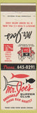 Matchbook Cover - Mr. Joe's Supper Club Minneapolis St Paul MN