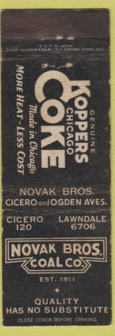 Matchbook Cover - Navak Bros Coal Chicago IL Koppers Coke WEAR