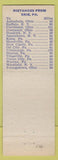 Matchbook Cover - Presque Isle Motel Erie PA