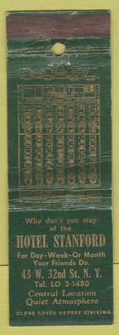 Matchbook Cover - Hotel Stanford New York City WEAR