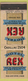 Matchbook Cover - Hotel Rex Detroit MI