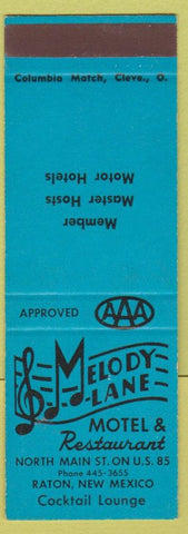 Matchbook Cover - Melody Lane Motel Raton NM SAMPLE