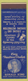 Matchbook Cover - King Theatrical Studios Dancing Singing training Astoria LI NY