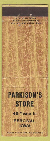 Matchbook Cover - Parkison's Store Percival IA
