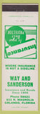 Matchbook Cover - Way and Sanderson Insurance Bonds Orlando FL
