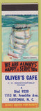 Matchbook Cover - Oliver's Cafe Gastonia NC SAMPLE