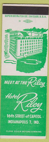 Matchbook Cover - Hotel Riley Indianapolis IN SAMPLE