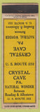 Matchbook Cover - Crystal Cave PA