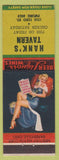 Matchbook Cover - Hank's Tavern pinup