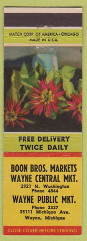 Matchbook Cover - Boon Bros Markets Wayne MI