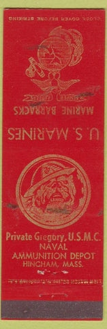 Matchbook Cover - US Marine Barracks Hingham MA