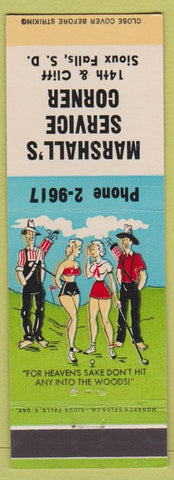 Matchbook Cover - Marshall's oil gas Sioux Falls SD Hillbilly