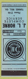 Matchbook Cover - JL Horne Sinclair oil gas Tunnel Hill GA