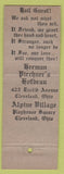 Matchbook Cover - Herman Pirchner's Hofbrau Cleveland OH