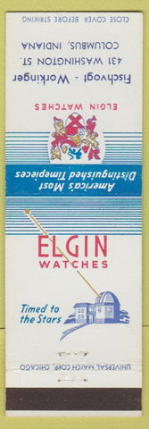 Matchbook Cover - Elgin Watches Columbus IN Fischvogt Workinger
