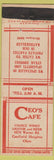 Matchbook Cover - Coe's Cafe Garfield Heights OH