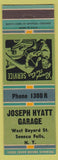 Matchbook Cover - Joseph Hyatt Garage Seneca Falls NY CREASE