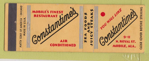 Matchbook Cover - Constantine's Mobile AL restaurant