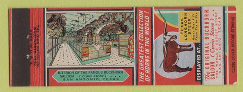 Matchbook Cover - Buckhorn Saloon San Antonio TX