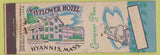 Matchbook Cover - Mayflower Hotel Hyannis MA Feature WEAR
