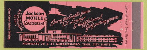 Matchbook Cover - Jackson Motel Restaurant Murfreesboro TN
