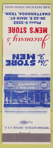 Matchbook Cover - Jacoway's Men's Store Adam Hats Chattanooga TN