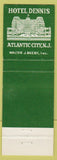 Matchbook Cover - Hotel Dennis Atlantic City NJ WEAR