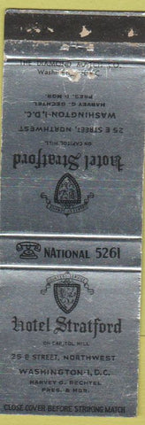Matchbook Cover - Hotel Stratford Washington DC WEAR