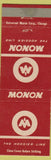 Matchbook Cover - Monon Hoosier Line Railroad