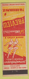 Matchbook Cover - Preview Cocktail Lounge Chicago IL girlie