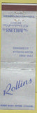 Matchbook Cover - Rollins Fine Furs women's Clothes Detroit MI