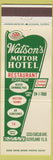 Matchbook Cover - Watson's Motor Hotel Cleveland OH WORN