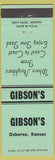 Matchbook Cover - Gibson's Restaurant Osborne KS