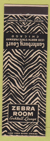 Matchbook Cover - Canterbury Court Chicago IL Zebra Room